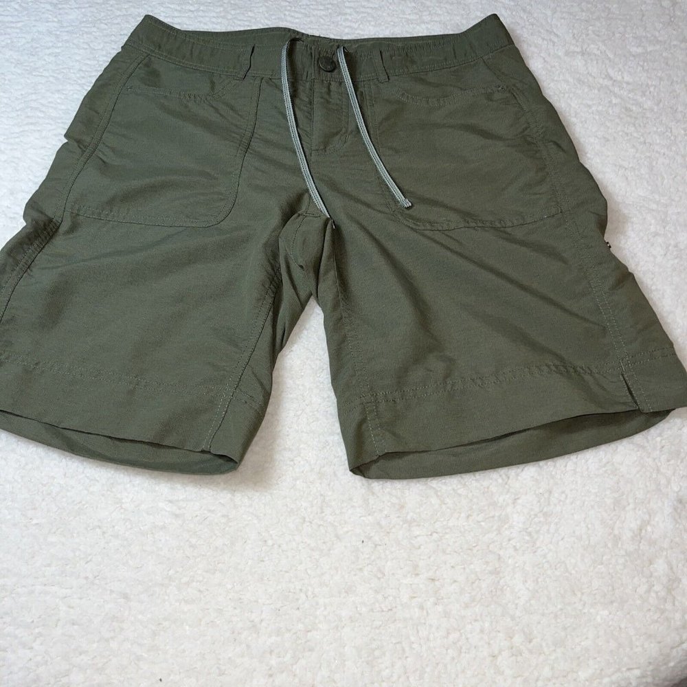 North Face Women's Size 6 Olive Green Shorts Drawstring Belt Loop Stowe Pocket
